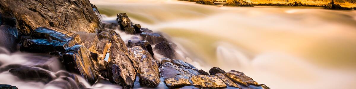Long exposure of cascades on the Potomac River at Great Falls Pa