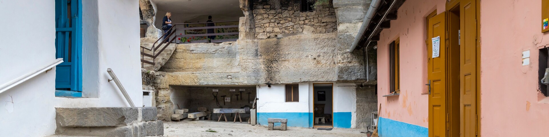 Rock dwelling in Brhlovce, Levice district, Nitra region, Slovakia