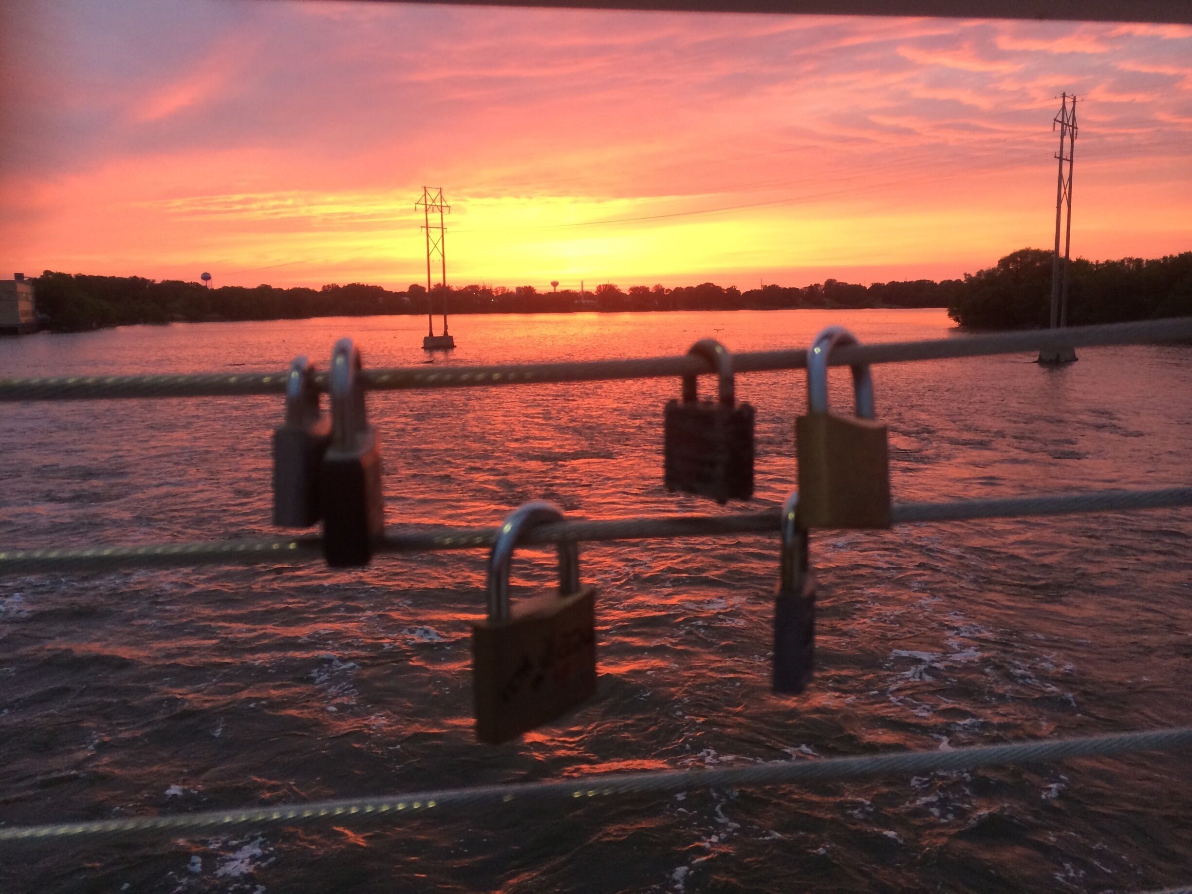Taken from Sunset Point--an over-water walkway that juts out into the Fox River just below the De Pere dam...excellent spot for viewing the sunset