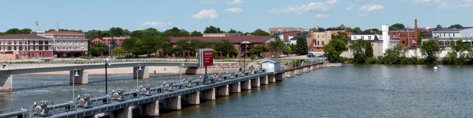 Dam On Fox River At De Pere, Wisconsin