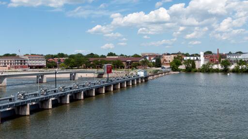 Dam On Fox River At De Pere, Wisconsin