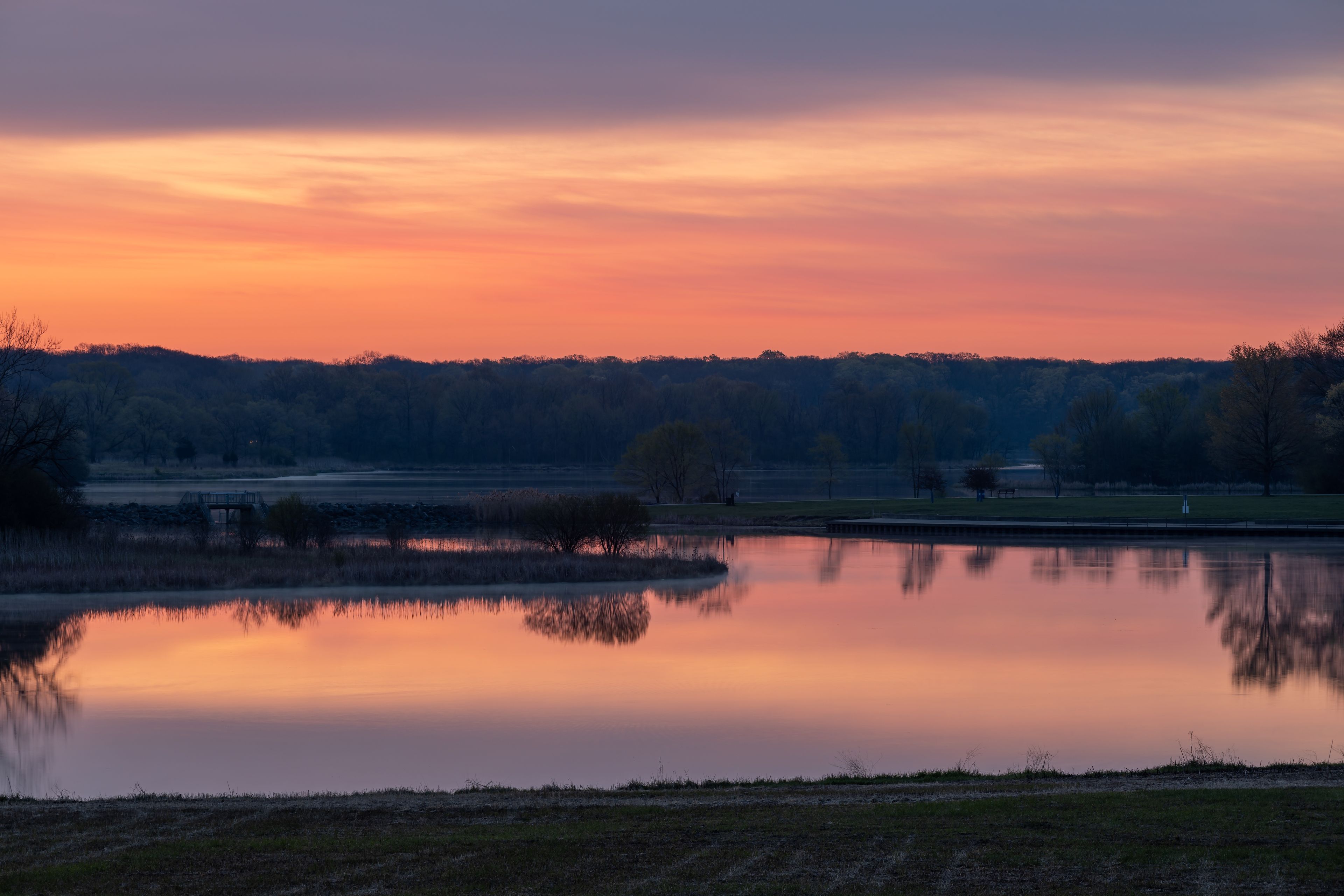 April sunrise over Busse Woods Elk Grove Village Illinois