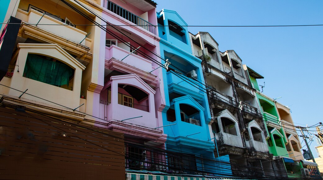 Facades of houses along Soi Buakhao in Pattaya Thailand Asia
