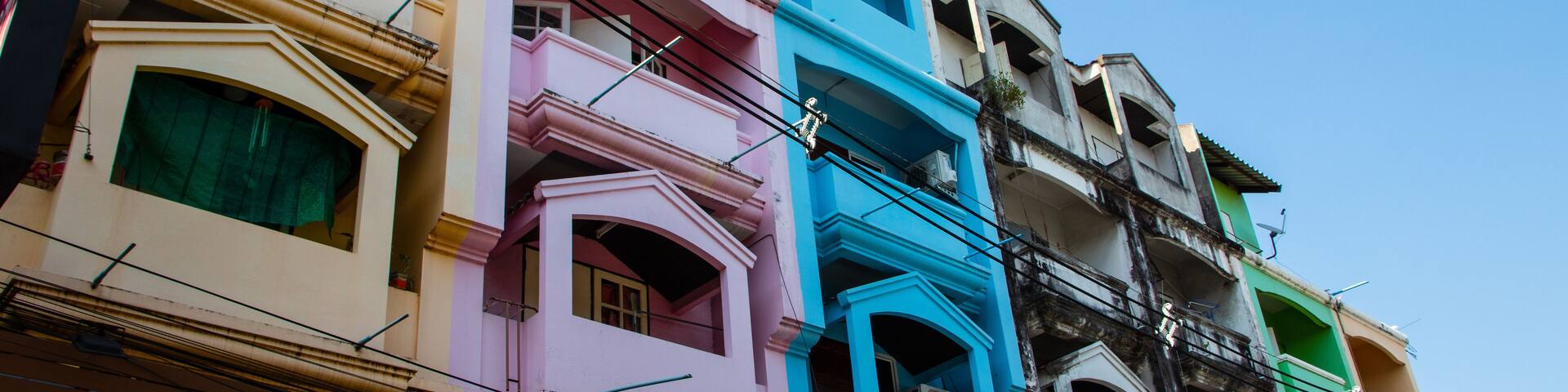 Facades of houses along Soi Buakhao in Pattaya Thailand Asia
