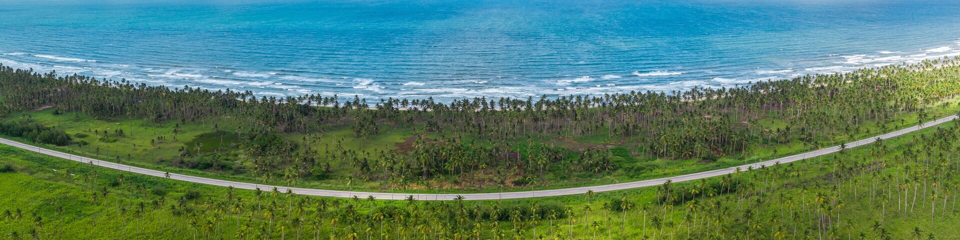 Panoramic view of the road known as "Camino de la felicidad", located in Tucacas, Falcón state, Venezuela