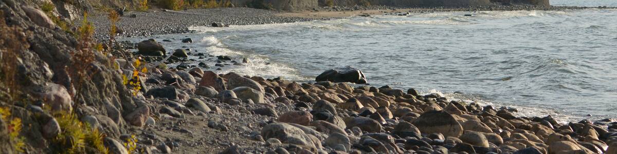 Eroded shoreline along Lake Ontario