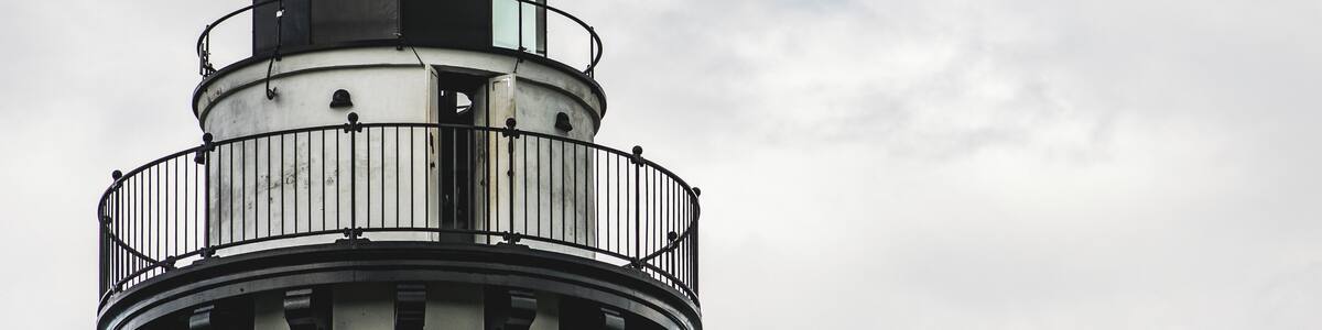 Cana Island Lighthouse looks great with some clouds and a little blue sky poking through.