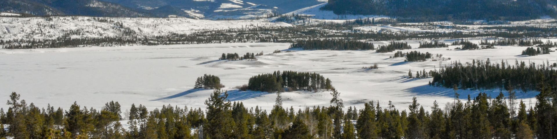 Snow covered rocky mountains in Colorado.