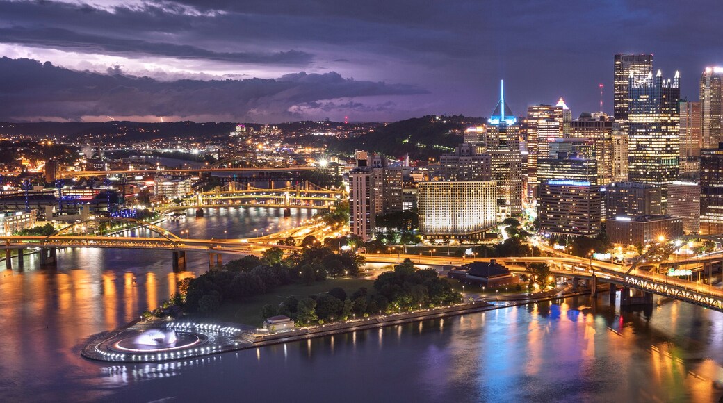 Pittsburgh city downtown skyline landscape view over the Monongahela and Allegheny River
