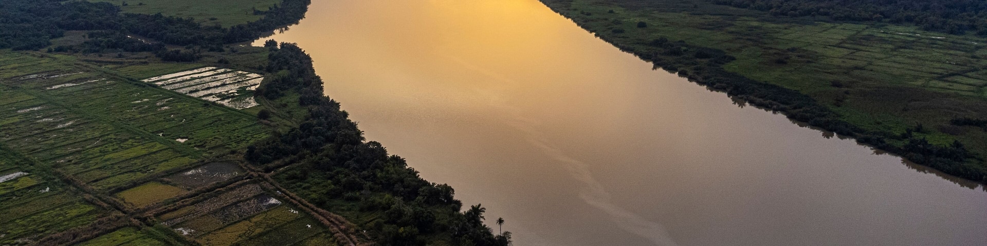 Evening light over River Gambia National Park, Gambia