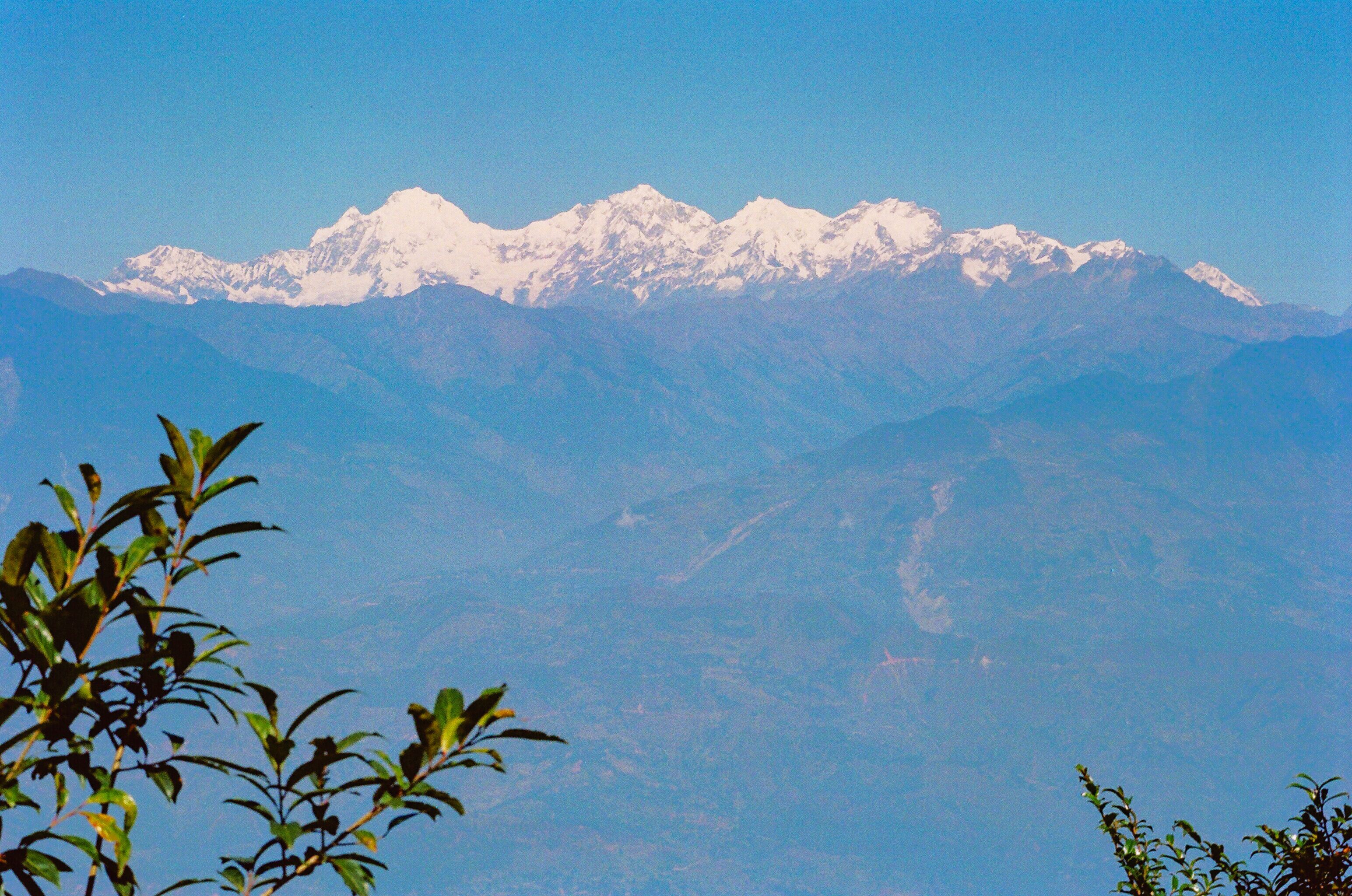 mountain landscape with blue sky