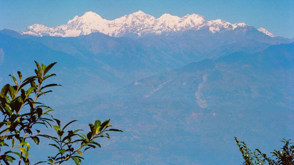 mountain landscape with blue sky