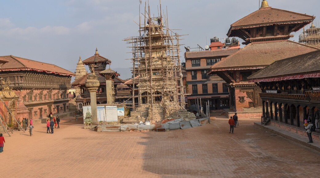 People walking in Durban square at Bhaktapur on Nepal
