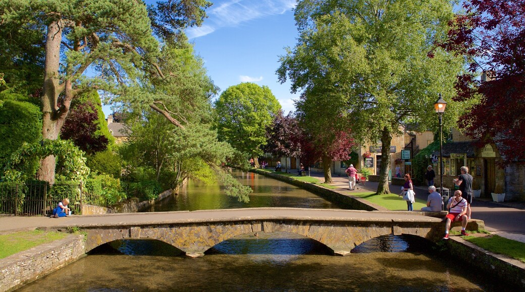 Bourton-on-Water which includes a bridge, a garden and a river or creek