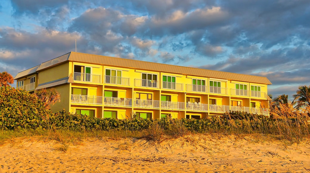 Sunrise after passing storm at Sea Ranch beach in Indialantic Florida