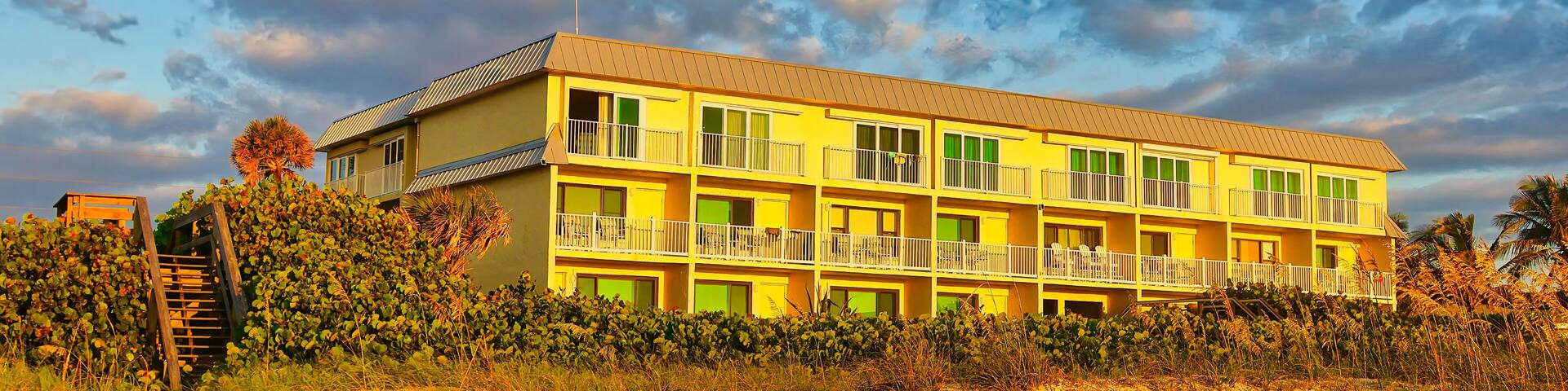 Sunrise after passing storm at Sea Ranch beach in Indialantic Florida