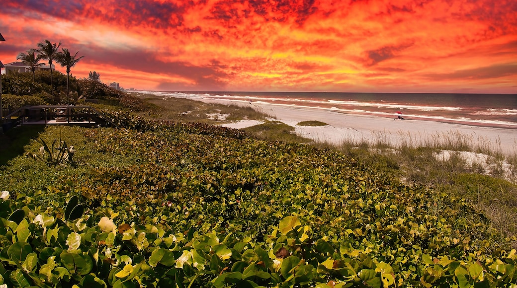 Sea Ranch beach in Indialantic Florida on a spring day
