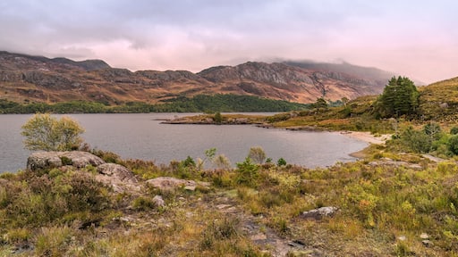 An early autumn Scottish morning hike along Loch Maree in Furnace, Achnasheen, UK