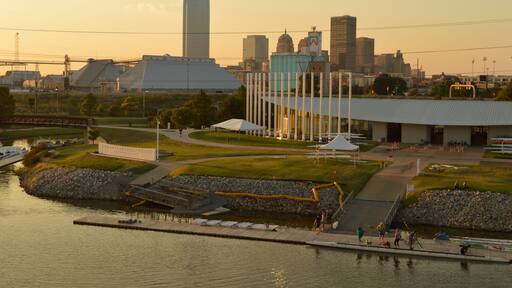 The riverside and architecture in Oklahoma City in the Midlands, United States