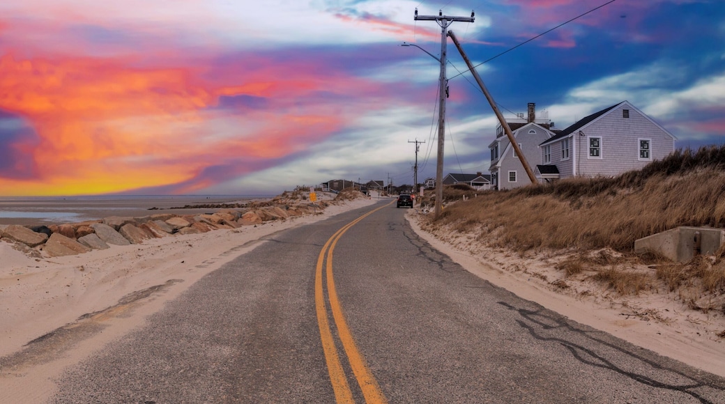 Roadway along Chapin Beach in Cape Cod