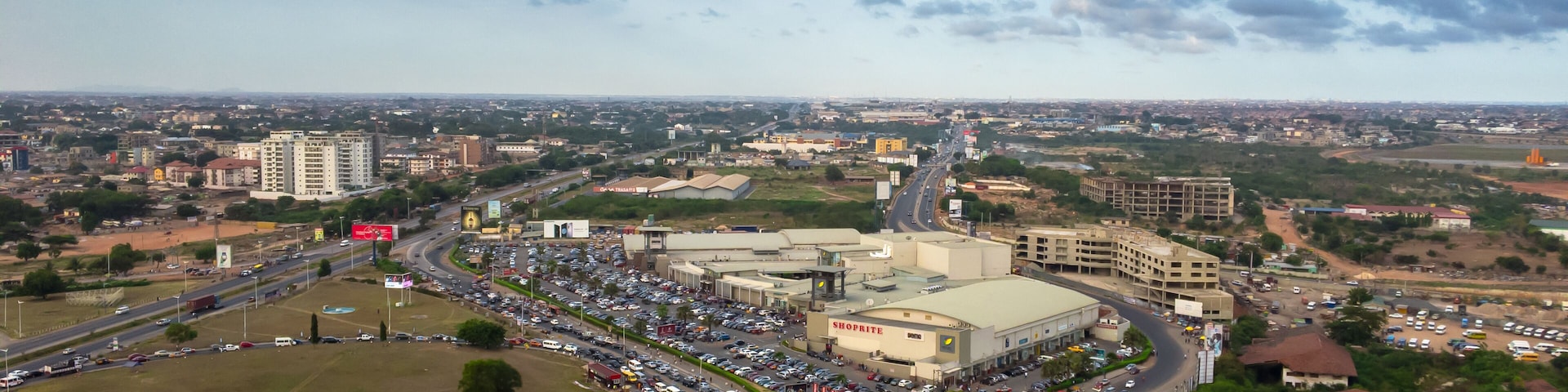 ACCRA,GHANA-MAY 1,2018: The skyview of the city