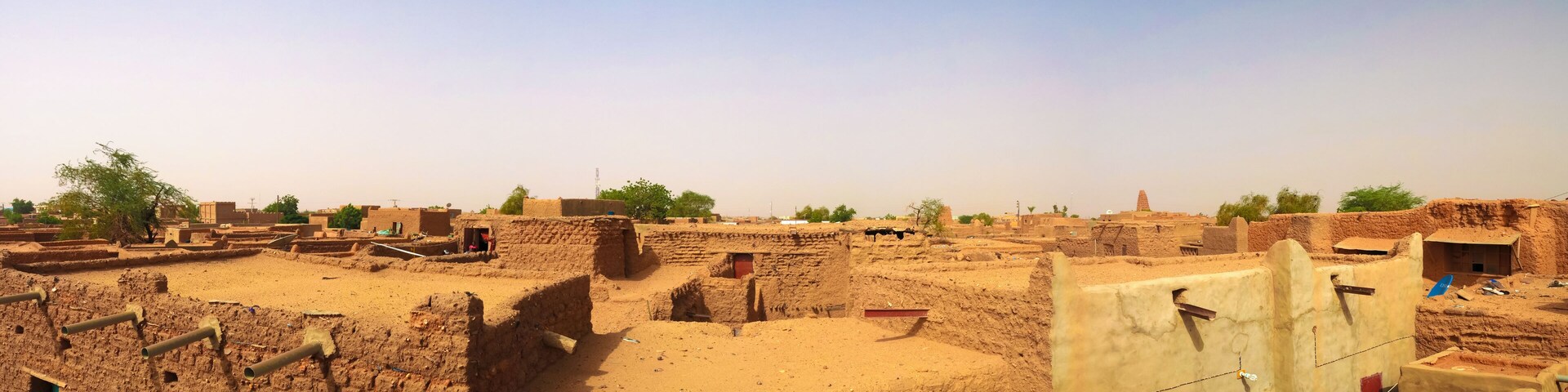 Exterior aerial view to Grand mosque of Agadez in Niger