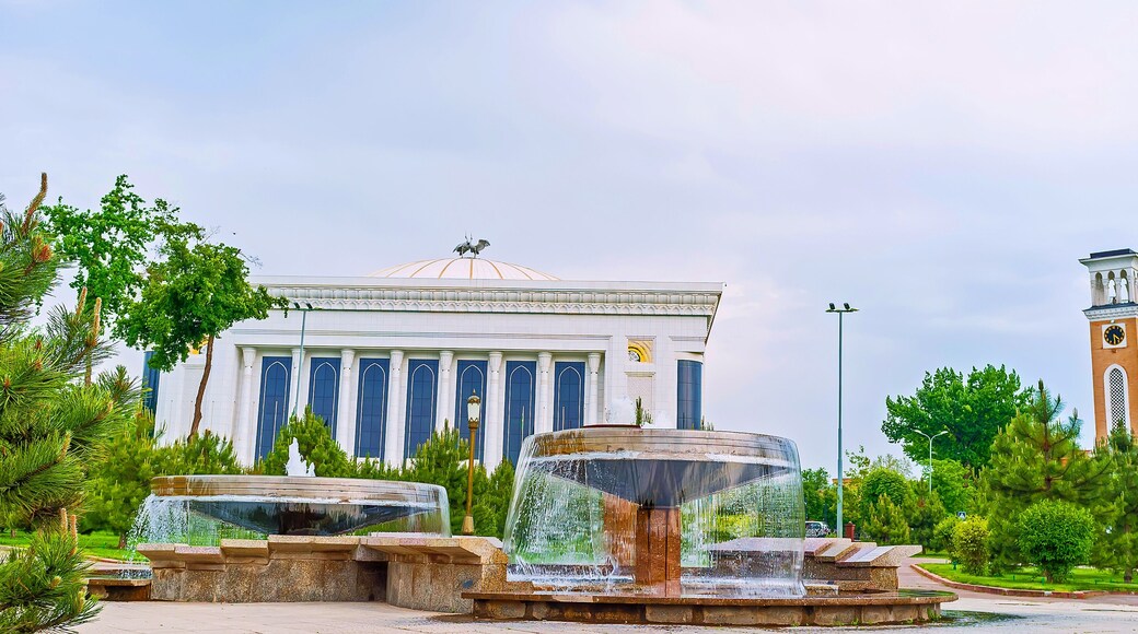 The stone fountins on Amir Timur Square of Tashkent, Uzbekistan