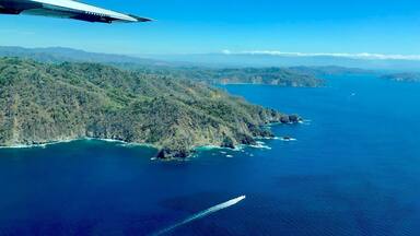 Just about to land on the Nicoya Peninsula. The airport is in Mail Pais. It’s about a 45 minute car ride to Santa Teresa.