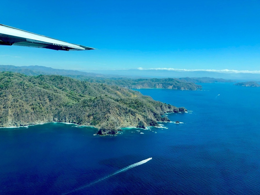 Just about to land on the Nicoya Peninsula. The airport is in Mail Pais. It’s about a 45 minute car ride to Santa Teresa.