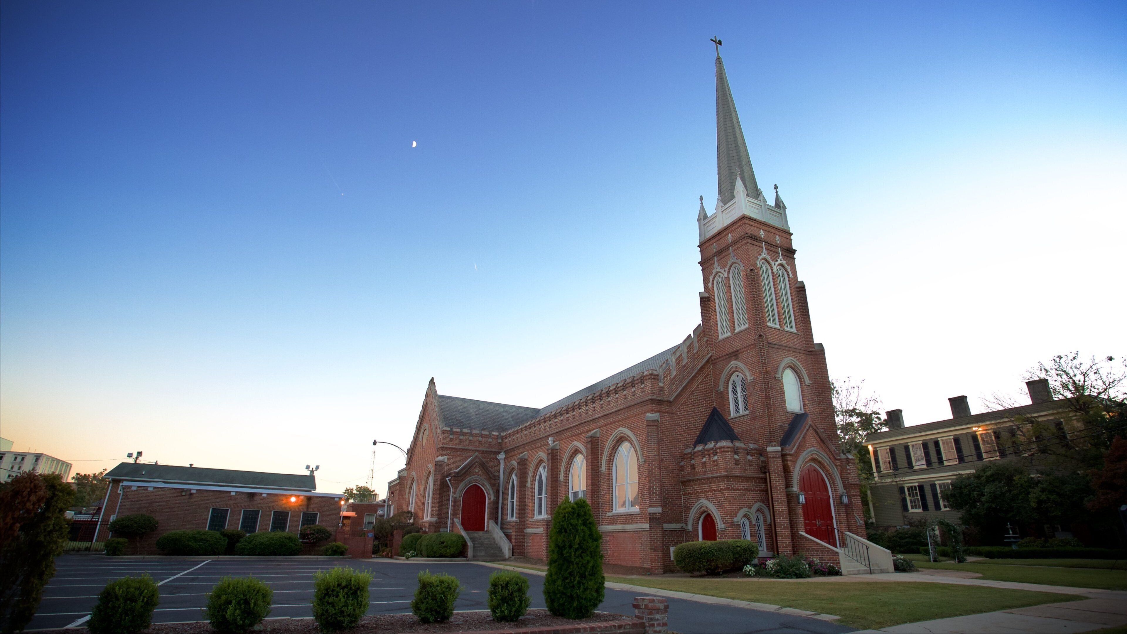 Columbia som viser kulturarv, hage og kirke eller katedral