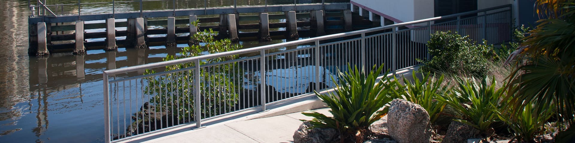 The Intercoastal Waterway travels beneath a drawbridge on Atlantic Ave in Delray Beach, Florida