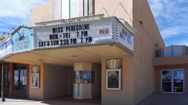 The Willcox Historic Theater in Willcox, AZ, with Art Deco facade was opened in January 1937, showing The Gorgeous Hussy, with Joan Crawford. (October 2016)