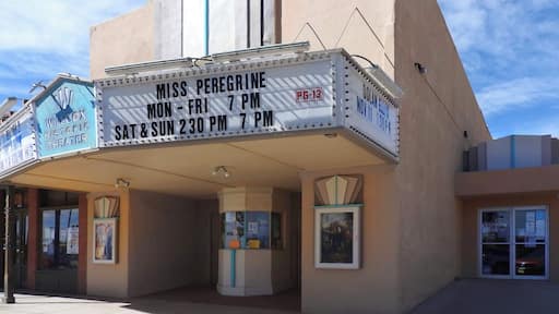 The Willcox Historic Theater in Willcox, AZ, with Art Deco facade was opened in January 1937, showing The Gorgeous Hussy, with Joan Crawford. (October 2016)