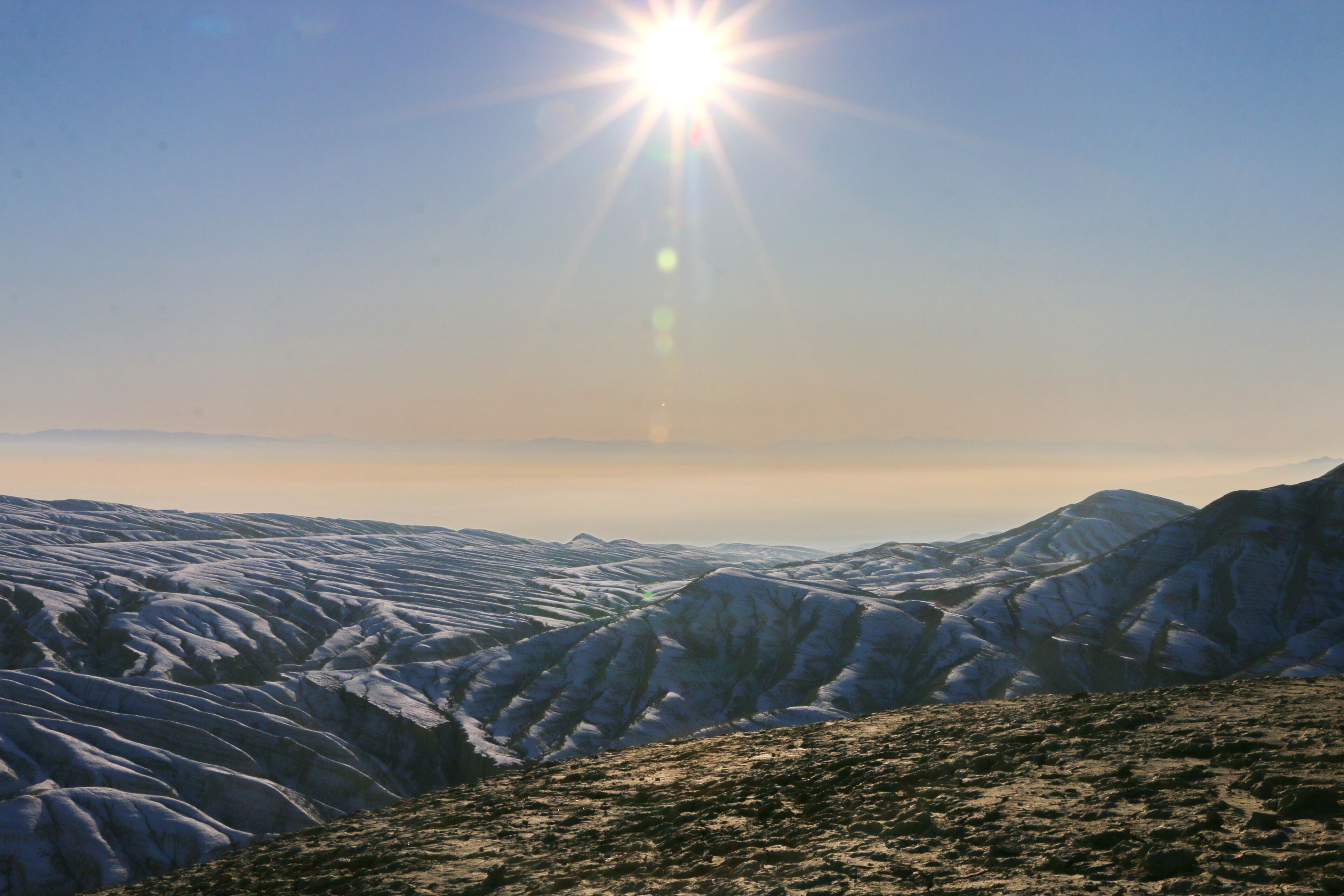 desert mountains under the snow