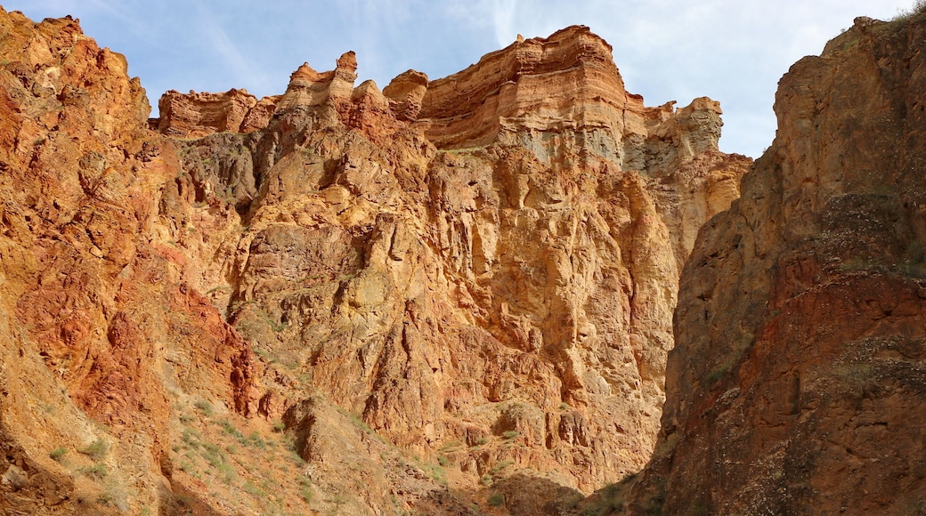 In this tour we will visit four different canyons. Valley of castles, clay canyon, yellow canyon, Temirlik Canyon and several panoramic points. We will settle for the night in the canyon Temirlik. It will be accommodation in tents, among the relic ash grove, on the bank of a small river, surrounded by natural, reddish canyon towers. In our trip, you will have to drive about 500 km of the main road and 80 km offroad, plus we will take walks in the canyons. It will be two days - very full of impressions and views.