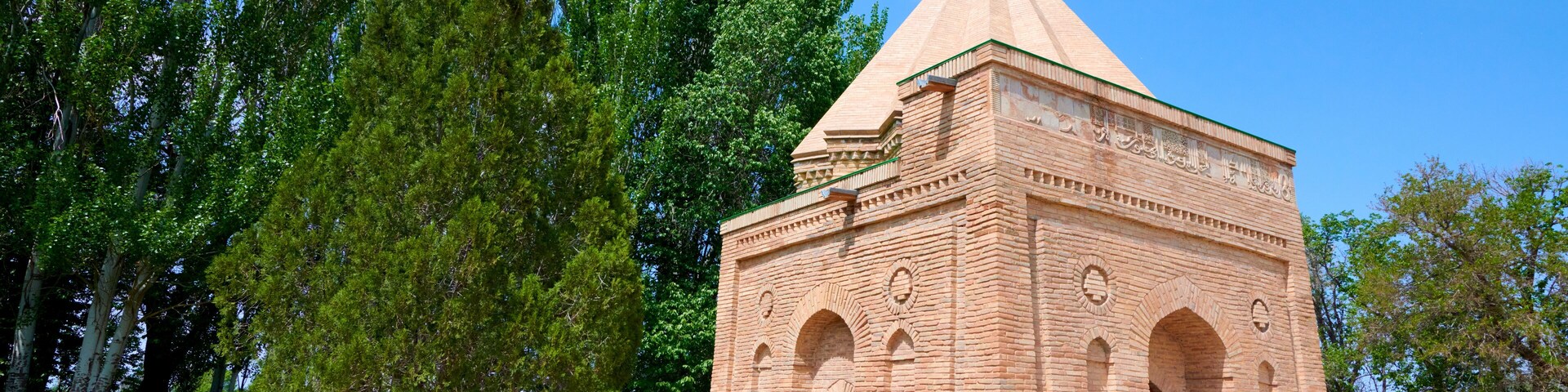 The mausoleum of Babaja Khatun.
The mausoleum of Babaja Khatun is located in the Zhambyl region of Kazakhstan. The mausoleum is located in close proximity to the Aisha Bibi mausoleum.