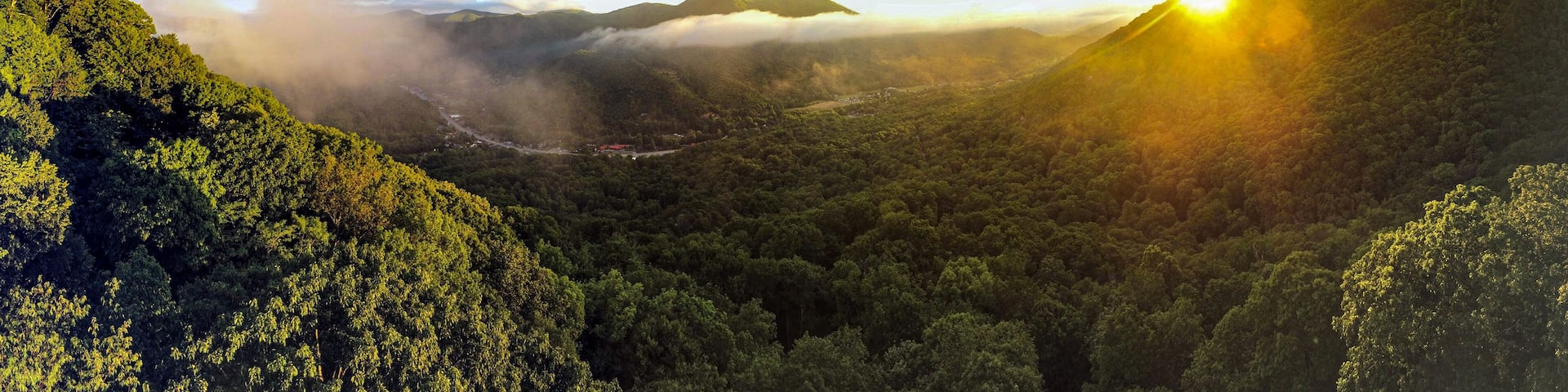 aerial nature scenery in maggie valley north carolina