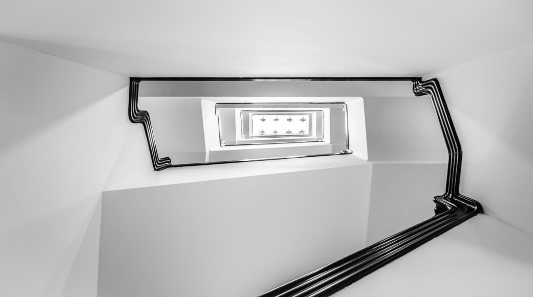 Spiral staircase at the Sociëteit de Witte building, part of the Mauritshuis museum in The Hague.