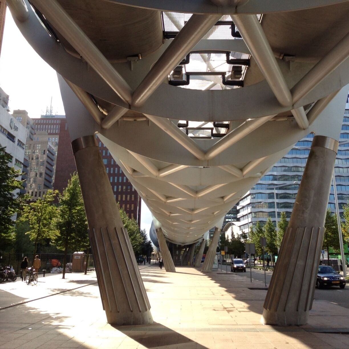 Light rail transport systems can have a serpent like appearance. a great improvement to an urban landscape. #gooddesign