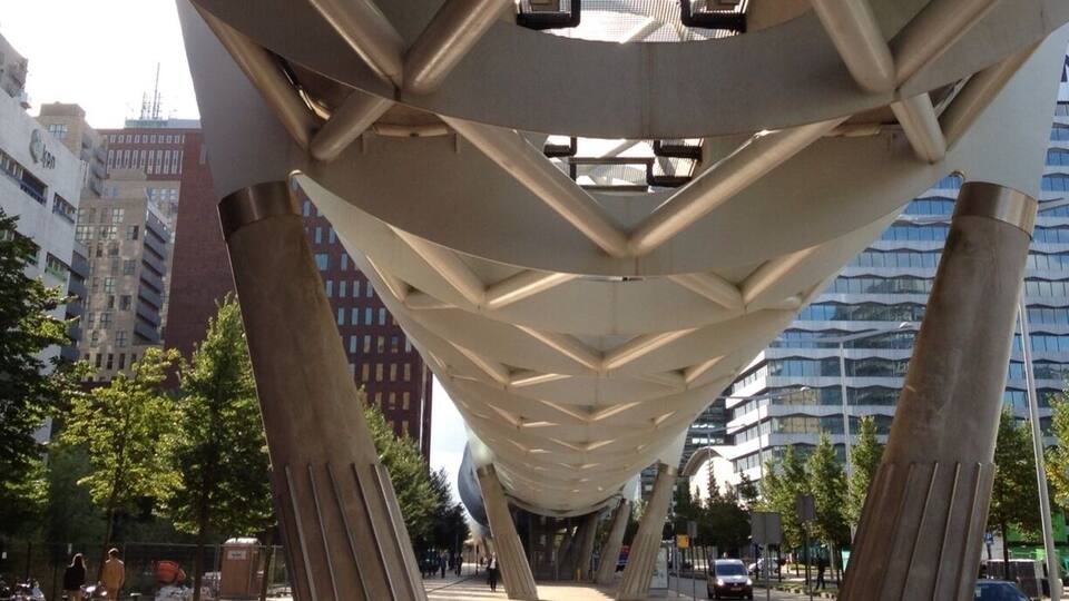 Light rail transport systems can have a serpent like appearance. a great improvement to an urban landscape. #gooddesign