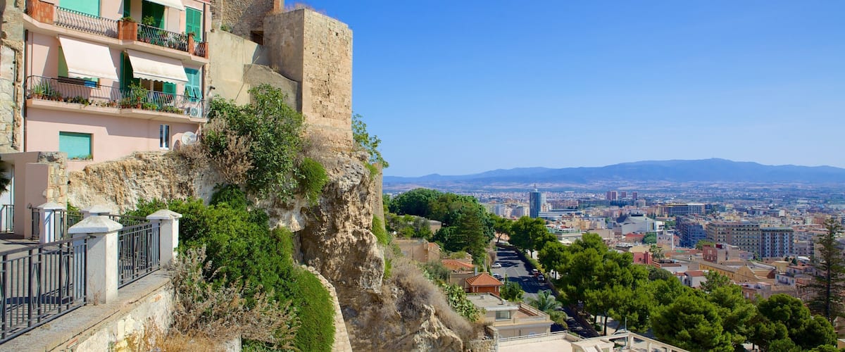 A coastal city with a prominent cliff and historic buildings.
