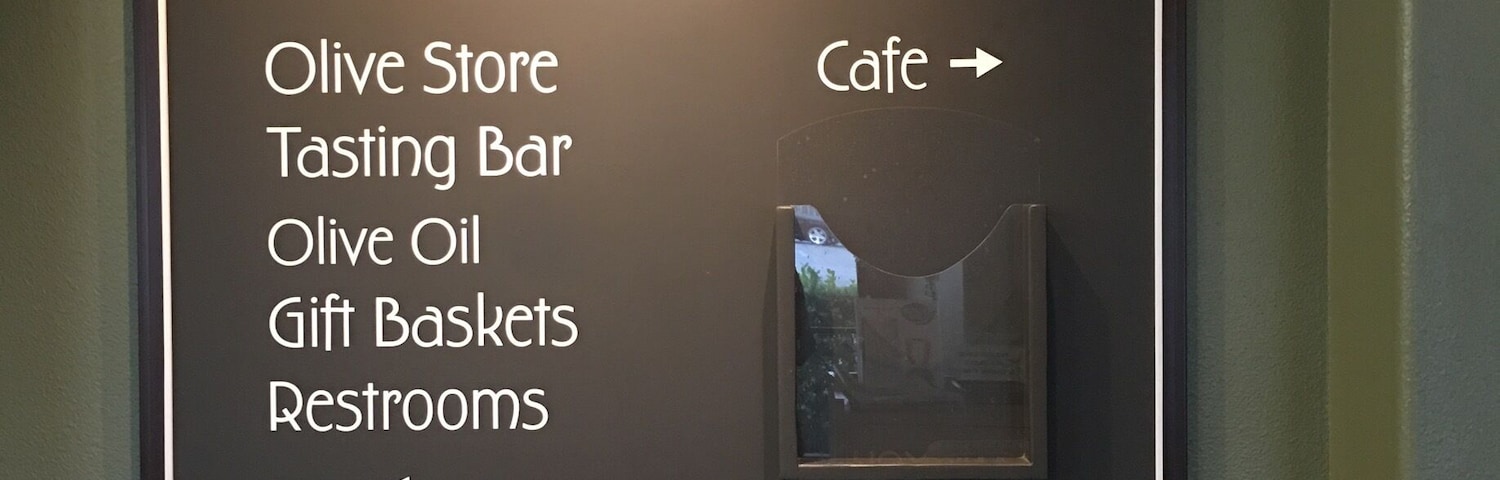 Olive oils, balsamic oils, etc. Our favorite stop when driving south on I-5