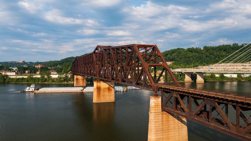 Rusty Railroad Bridge - Ohio River - Steubenville, Ohio & Weirton, West Virginia