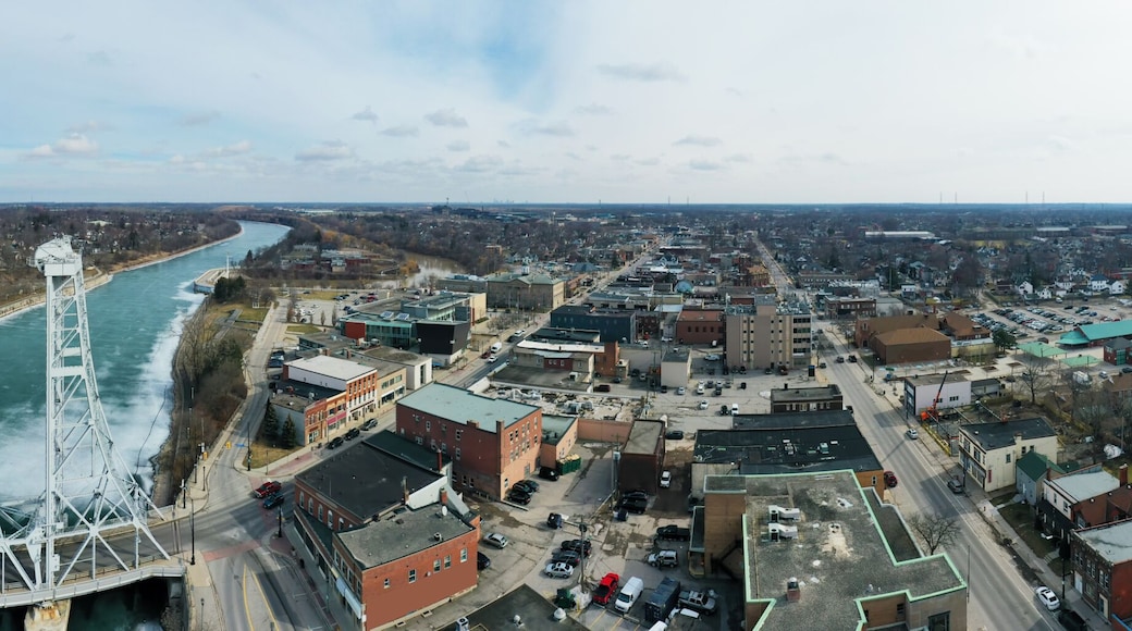 Aerial panorama view of Welland, Ontario, Canada