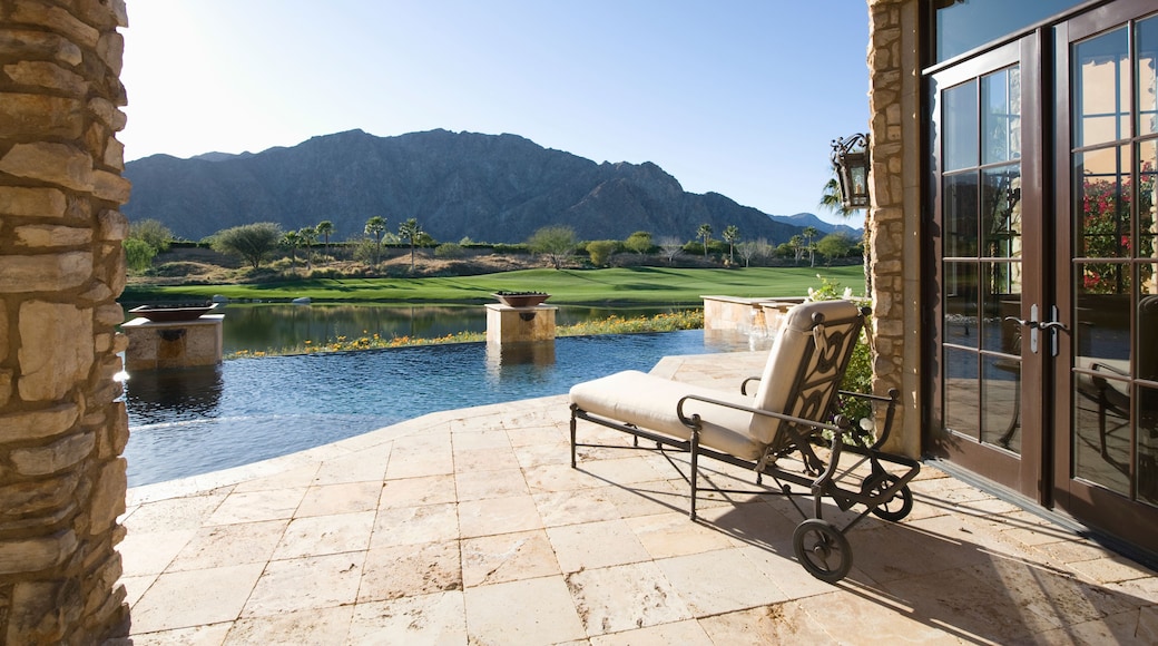 Sunlounger with view of mountains in Riverside County, California