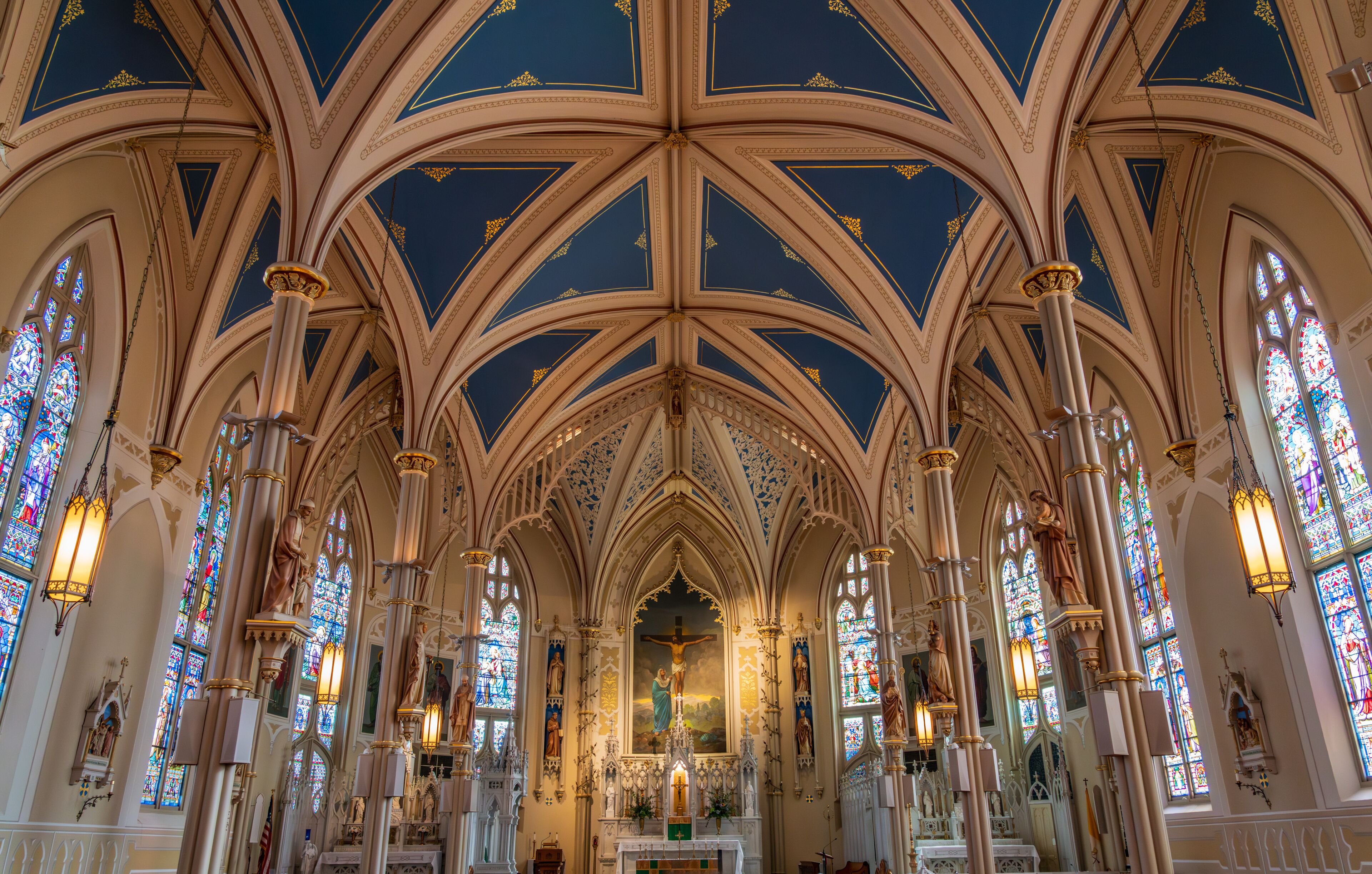 Interior of St Mary Basilica or Cathedral in Mississippi city of Natchez