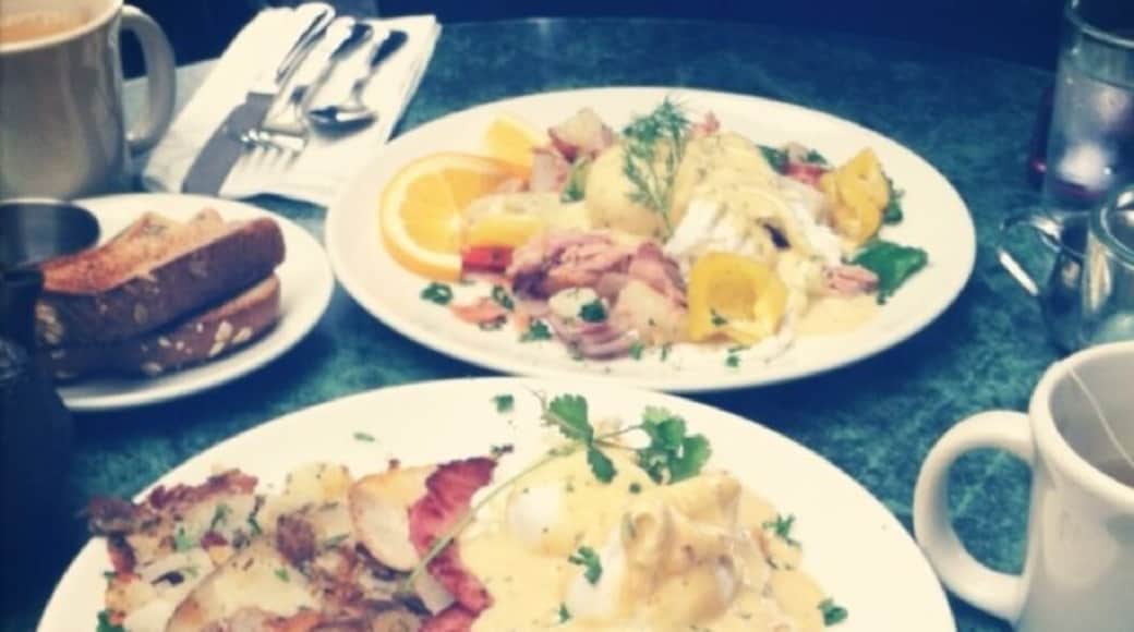 Cute patio. Tasty foods.