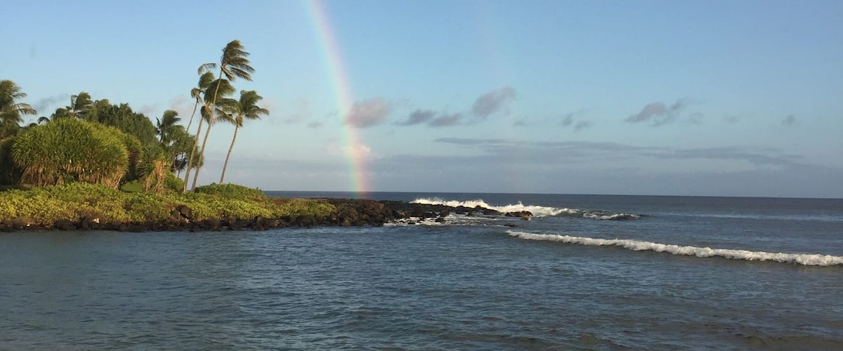 Beautiful rainbow at Baby beach.