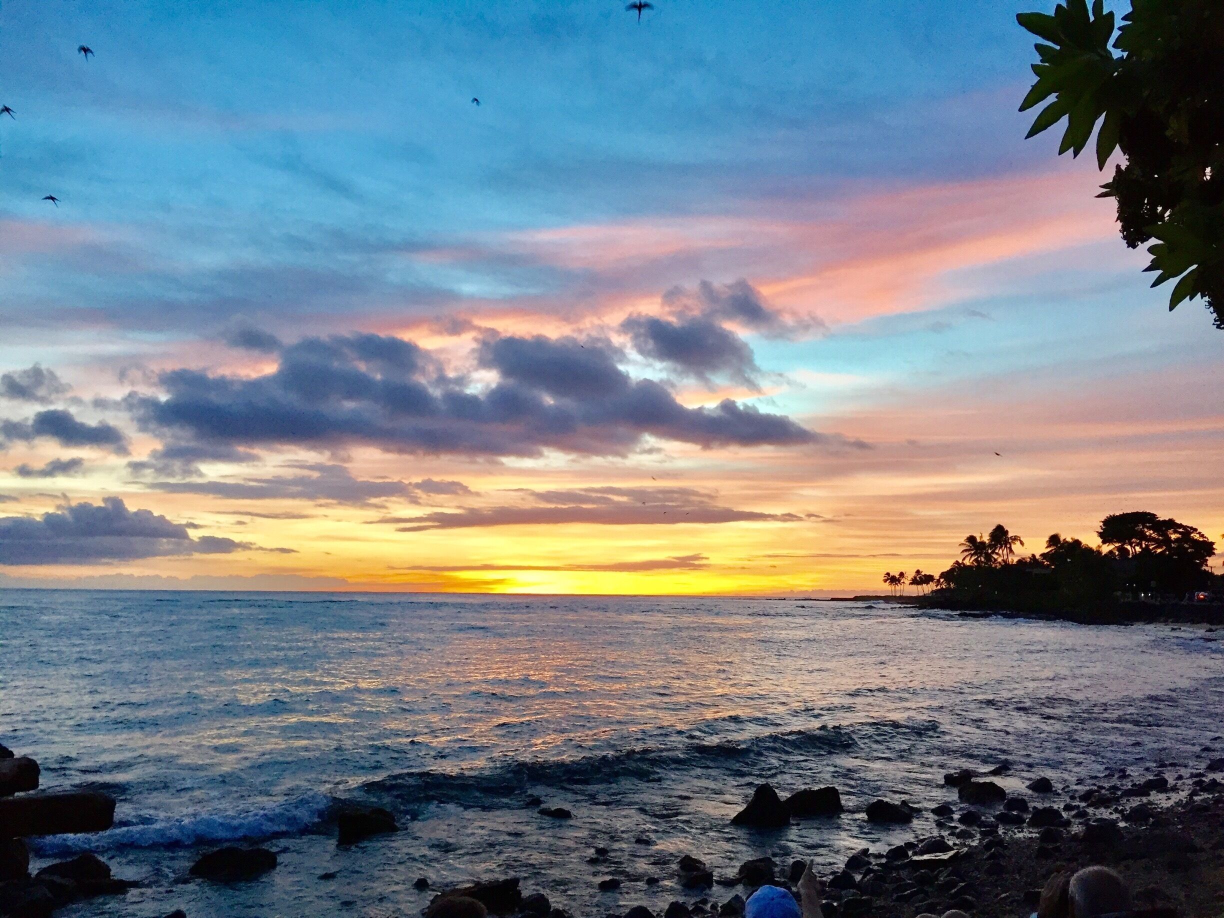 Sunset from the Beach House restaurant in Poipu, Kauai
