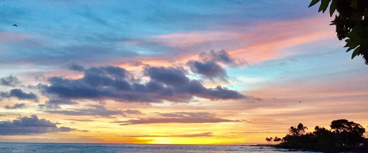 Sunset from the Beach House restaurant in Poipu, Kauai
